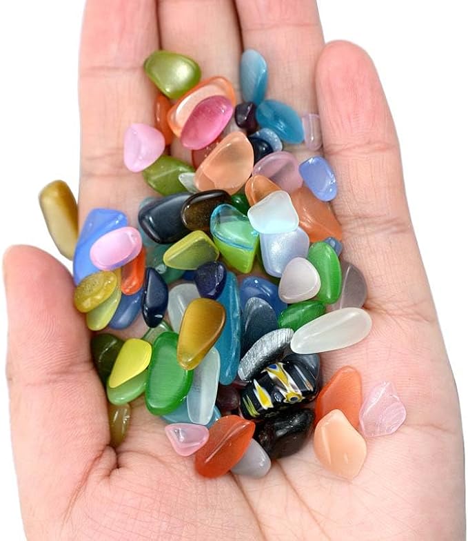 WAYBER Colorful Opal Pebbles, 1 Lb/460g Decorative Crystal Stones Rocks Sea - Image 6