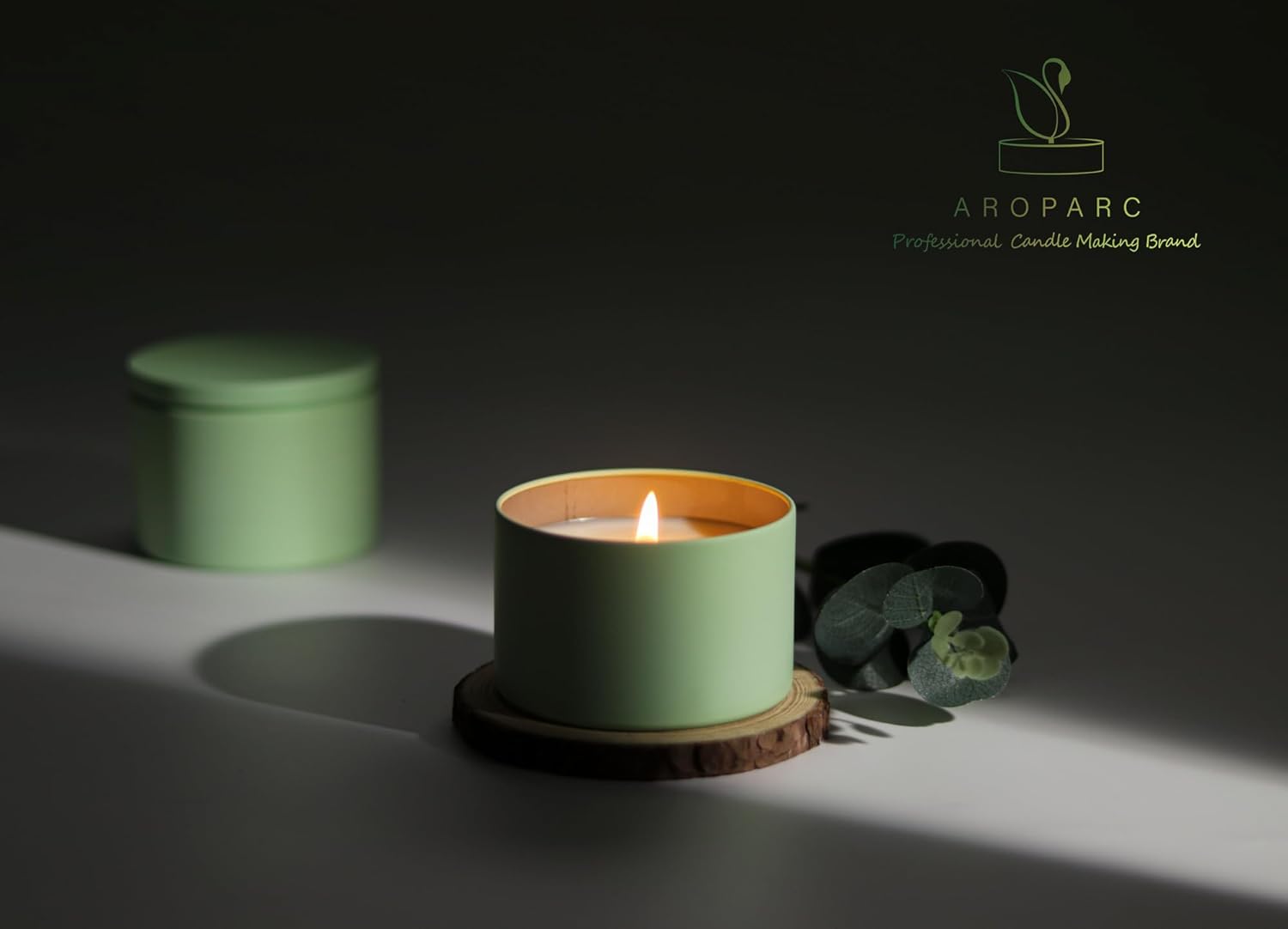 Aroparc Candle Tins 8oz with Lids, 24 Pack Seamless Bulk Candle Containers for Candle Making Supplies Empty Candle Jars - Mint