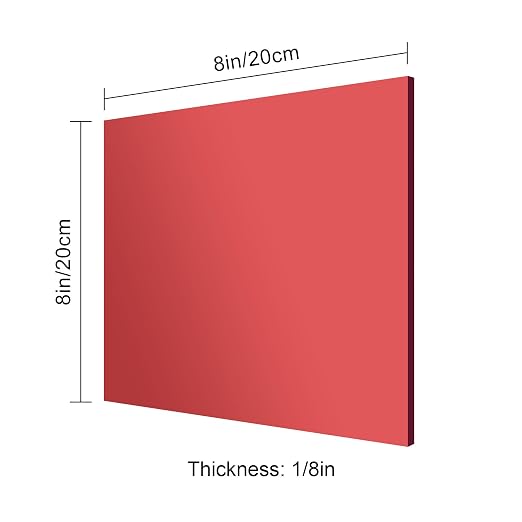 8x8 Inches Deep Red Mirror Acrylic Sheet – 2 Pcs Reflective Acrylic Panel - Image 2