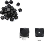 20mm Black Wooden Geometric Beads - Image 5