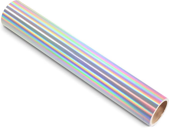 TECKWRAP Glossy Rainbow Holographic Silver Chrome Vinyl Bubble Free Permanent - Image 2
