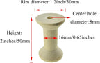 HAHIYO 2Inch 6Pack Natural Wood Unfinished Wooden Empty Thread Spool Smooth - Image 2