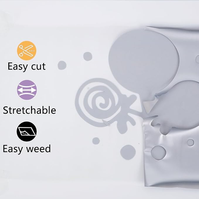 guangyintong Gray Heat Transfer Vinyl HTV Rolls, Glossy Surface HTV Vinyl - Image 3