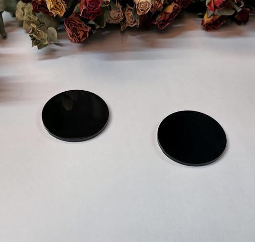 Set of 20 Black Acrylic Discs, 1/8" Thick Round Circle Blanks, 1 Inch Diameter by ACFENG