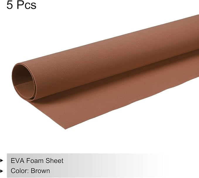 MECCANIXITY EVA Foam Sheets Brown 19.7 Inch x 17.7 Inch 0.8mm Thick Crafts Foam - Image 3