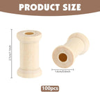 PH PandaHall 100pcs Natural Wood Spool, Unfinished Wooden Empty Thread Spool - Image 5