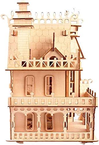 3D Puzzle House, Fantasy Villa Model Kit DIY Miniature Dolls House Kits - Image 4