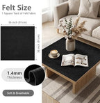 Black Soft Felt Fabric 36'' X 36'', 1.4mm Large Felt Sheet | Durable Nonwoven - Image 2