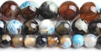 45pcs Round Loose Blue&Coffee Fire Agate Beads - Image 8