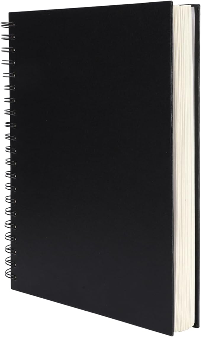 8.5x11inches Hardbound Sketch Book, Spiral Bound Sketch Pad, 80-Sheets 90gsm by KEVINSASACRAFTS