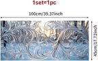 Frosted Floral Window Film 17.7 x 39.3 Inch Snowflake Ice Pattern Static Cling - Image 3