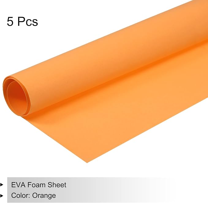 MECCANIXITY EVA Foam Sheets Orange 19.7 Inch x 17.7 Inch 0.8mm Thick Crafts - Image 3