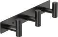 PMMASTO Coat Rack Wall Mounted, 3 "T Shaped Wall Hooks for Hanging, Heavy Duty Stainless Steel Coat Hook Rail for Hat Towel Robes in Bathroom Kitchen Mudroom Entryway (Black, 1PC)