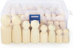 JMIATRY 100PCS Wooden Peg People Wooden Peg Dolls Unfinished Wooden People | - Image 3