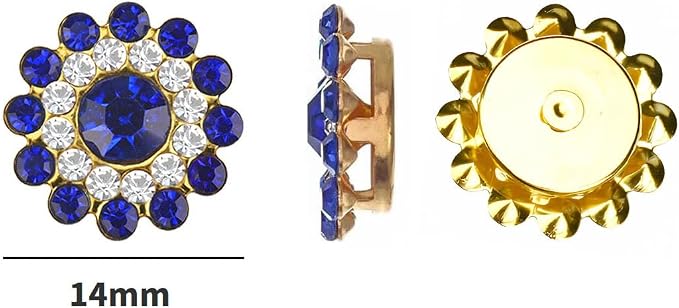 14mm 150pcs Crystals Light Green Glass Gems Sew on Rhinestones, Metal Base Claw - Image 2