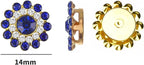 14mm 150pcs Crystals Golden Yellow Glass Gems Sew on Rhinestones, Metal Base - Image 2