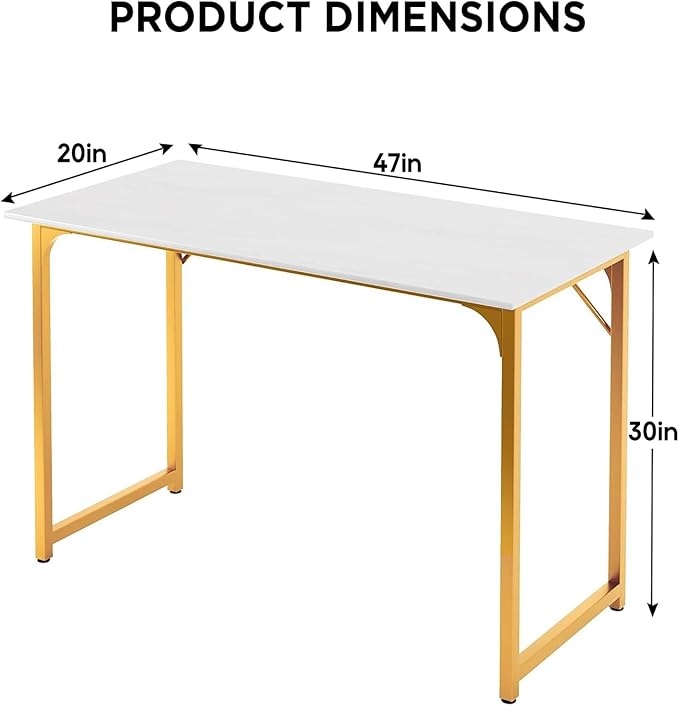 PayLessHere | 47 Inch Computer Desk | White Gold | Office Desk - Image 3