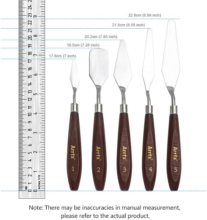 5 Pieces Painting Knives Stainless Steel Spatula Palette Knife Oil Painting - Image 3
