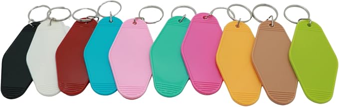 10pcs Blank Hotel Keychains Bulk Vintage Motel Keychain Vinyl HTV printing - Image 3