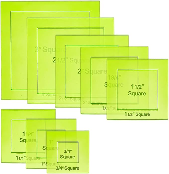 BENECREAT 16 Pcs Square Quilting Template, Acrylic Intricate Sewing Machine by BENECREAT