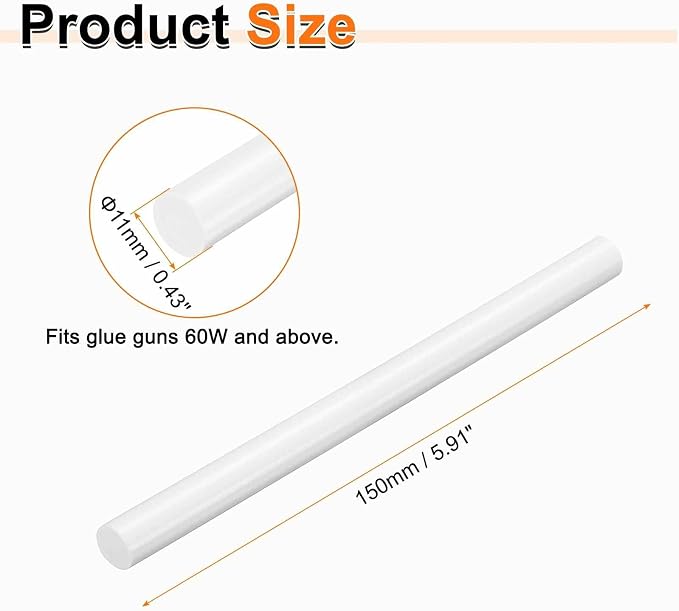 HARFINGTON 10pcs Hot Glue Sticks 0.43" Dia x 5.91" Long EVA Mini Hot Melt - Image 2