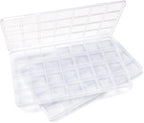 IOOLEEM 28 Grids Plastic Bead Organizer Box, Organizer Container Storage Box by IOOLEEM