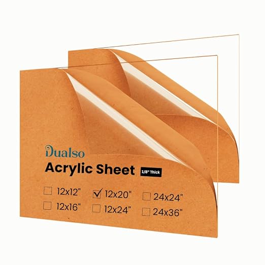 Plexiglass Sheets 1/8" Thick Acrylic Sheets by Dualso