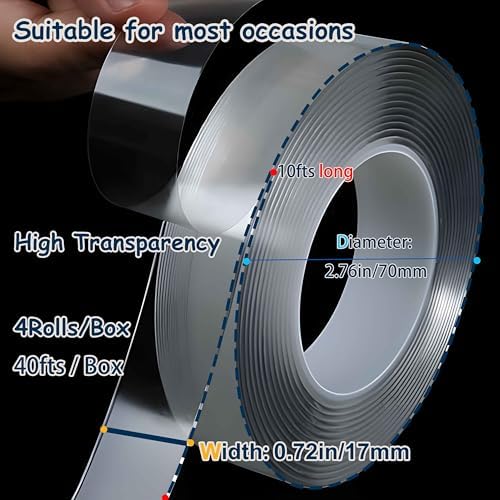 Valley'sYuMiao 4Rolls, Nano Double Sided Mountinging Tape, Adhesive-self Heavy - Image 2