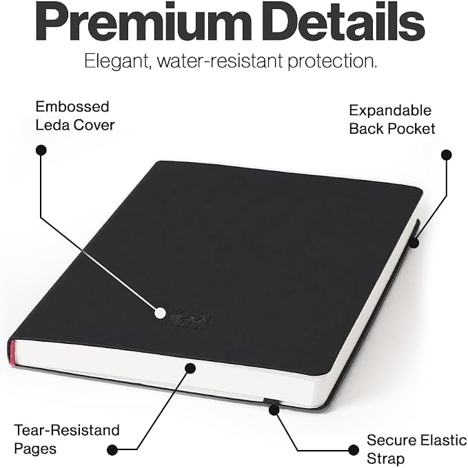 Leda Art Supply Black Swan A5 Sketchbook, 160 Pages, Smooth Cream Drawing Paper - Image 3