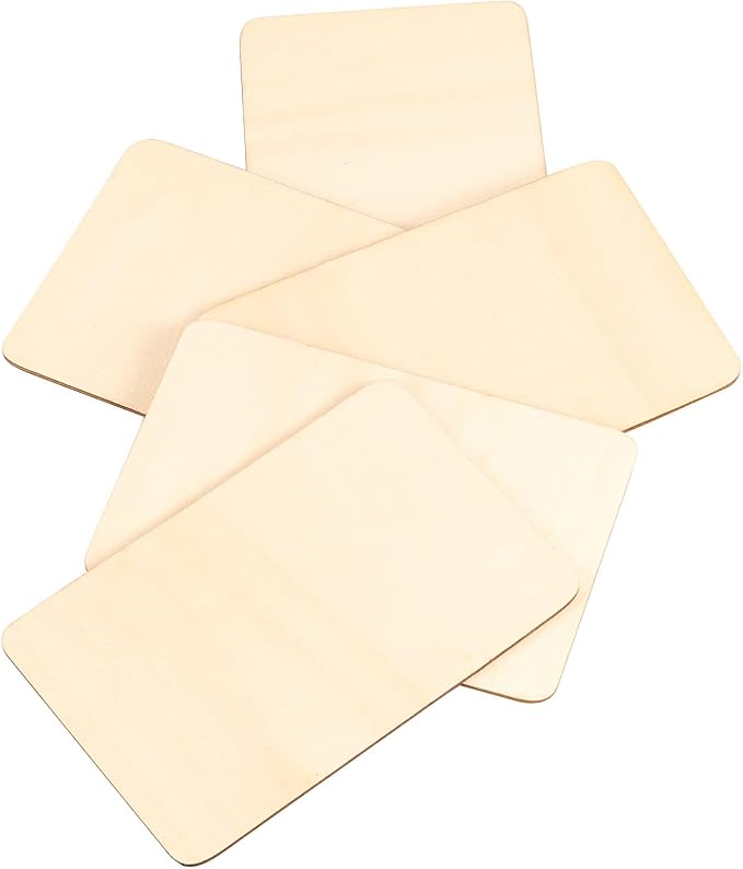 HOIGON 100 PCS Rectangle Unfinished Wood Pieces, 4 x 6 Inch Blank Basswood - Image 5