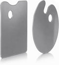 2 Pack 10x14 Inch Natural Grey Tempered Glass Palettes, Handy Oval&Rectangular by SOMIME