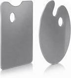 2 Pack 10x14 Inch Natural Grey Tempered Glass Palettes, Handy Oval&Rectangular by SOMIME