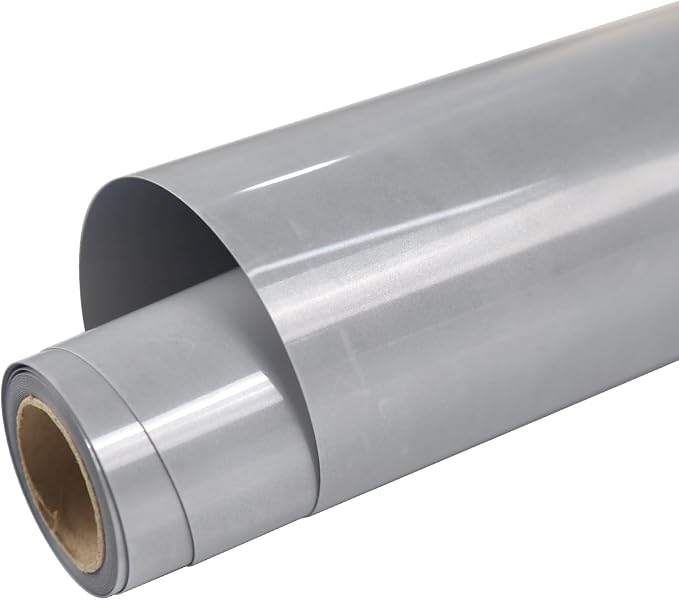 TUMIYA Heat Transfer Vinyl Reflective Light Gray HTV Roll, Reflective HTV Vinyl by TUMIYA
