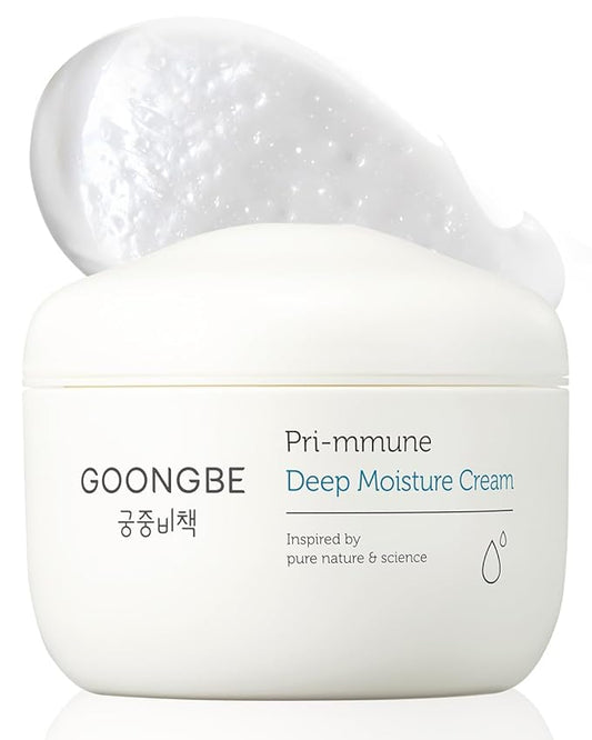 GOONGBE Pri-mmune Deep Moisture Cream - Korean Baby Moisturizer with Ceramide & Amino Acid - Skin Protectant 72hrs Moisturizing Cream for Face and Body - For Chafed & Sensitive Skin - 3.38oz.