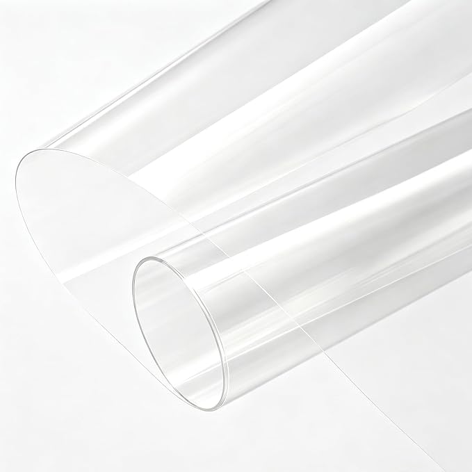 SHISU Clear Vinyl Fabric 0.3mm Thin Roll, Waterproof PVC Sheet | Flexible clear by SHISU