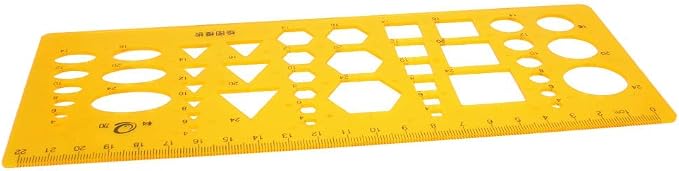 Utoolmart Plastic Drawing Templates Yellow Measuring Rulers Geometric Templates - Image 2