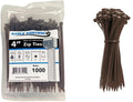 Kable Kontrol Brown Zip Ties 4 Inch 1000 Pcs, 18 Lbs Tensile Strength, by KABLEKONTROL%C2%AE