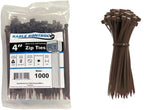Kable Kontrol Brown Zip Ties 4 Inch 1000 Pcs, 18 Lbs Tensile Strength, by KABLEKONTROL%C2%AE