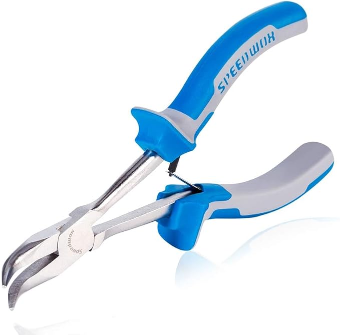 SPEEDWOX Long Reach Bent Nose Pliers 6 Inches 45 Degree Curved Mini Chain Nose by SPEEDWOX
