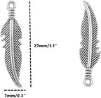 ALIMITOPIA 100pcs Alloy Feather Charms Pendants Easter Angel Wing Feather - Image 2