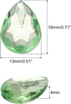 MECCANIXITY 50PCS Flat Back Acrylic Teardrop Gems 13x18mm Artificial Rhinestones - Image 2