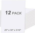 MYFAMIREA 12 Pack White Foam Board 20" x 30", 3/16" Thick Board Poster by MYFAMIREA