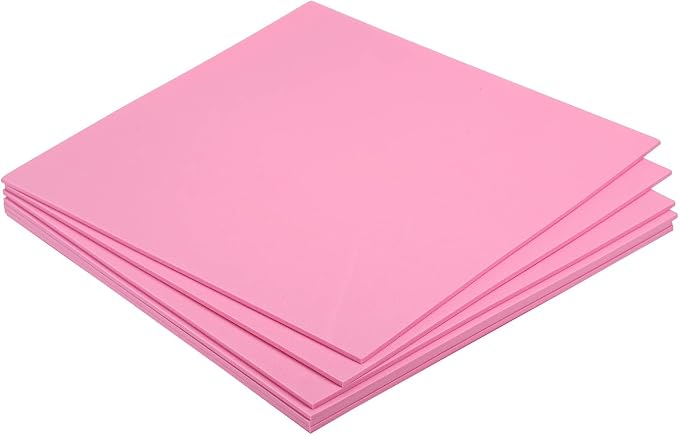 MECCANIXITY EVA Foam Sheets Pink 9.8 Inch x 9.8 Inch 3mm Thick Crafts Foam by MECCANIXITY