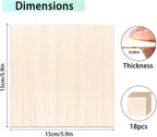 DIYDEC 18 Pack Basswood Sheets 6X 6 x 1/16 Inch Thin Plywood Sheets Unfinished - Image 2