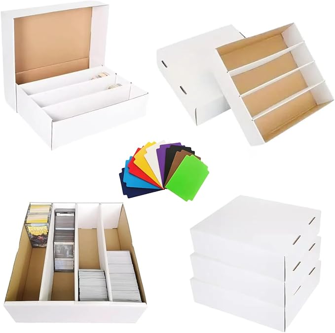 4 Set Sports Card Storage Boxes 3150 Count Bulk Card Trading Cards Collection by Unknown