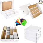 2 Set Sports Card Storage Boxes 3150 Count Bulk Card Trading Cards Collection by Unknown