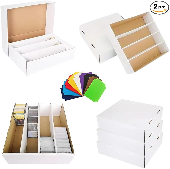 2 Set Sports Card Storage Boxes 3150 Count Bulk Card Trading Cards Collection by Unknown