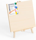 Wooden Canvas Panels with Easel Set – Complete Art Supplies by HANSILK