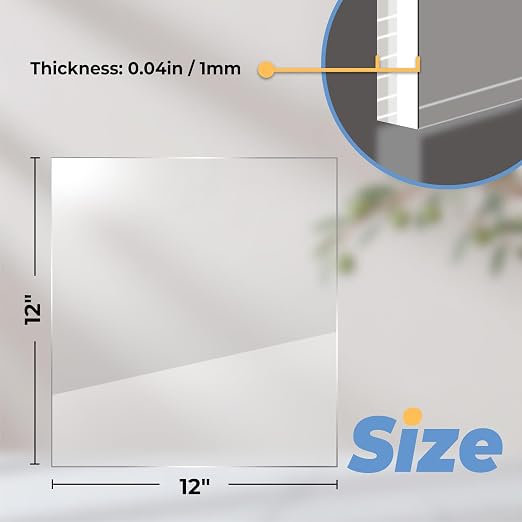 12×12" Plexiglass Sheets 5 Pack, 1mm Thick Transparent Acrylic Sheets, Cuttable - Image 3