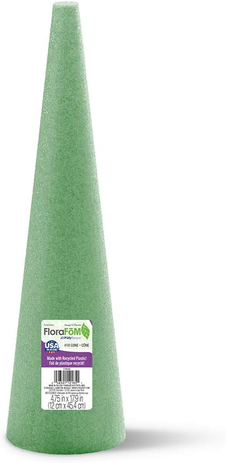 FloraCraft FloraFōM Cone 4.75 Inch x 17.9 Inch Green by FloraCraft